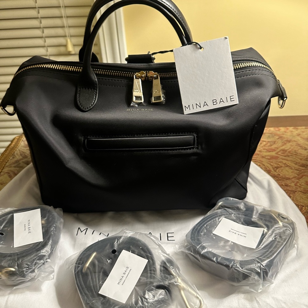 Emmy Mini Black Nylon Bag Brand New! Mina Baie - Picture 1 of 12